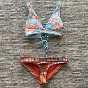 Size M Maaji Orange and Blue Reversible Bikini